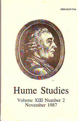 HUME STUDIES. VOLUME XIIII, NUMER 2: HUME ON LIBERTY, NECESSITY AND VERBAL DISPUTES.- HUME ANS WITTGENSTEIN: CRITERIA VS SKEPTICISM.- HUME'S INTEREST IN NEWTON AND SCIENCE.- HUME'S IDEAS ABOUT NECSSARY CONECTION.- THE MINDS OF DAVID HUME.- DAVID HUME AND.