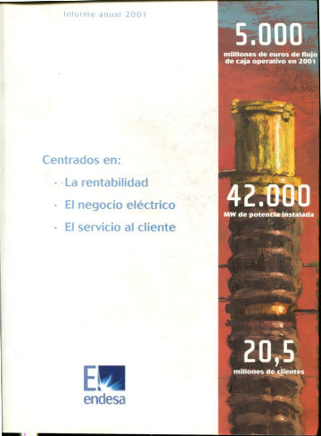 INFORME ANUAL DEL EJERCICIO 2001 QUE PRESENTA EL CONSEJO DE ADMINISTRACION DE ENDESA, S.A. A LA JUNTA GENERAL DE ACCIONISTAS DEL DIA 10 DE MAYO DE 2002.