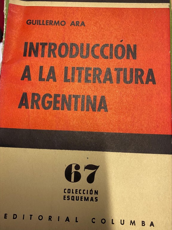 INTRODUCCION A LA LITERATURA ARGENTINA.