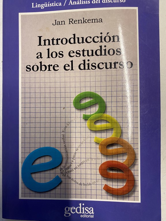 INTRODUCCION A LOS ESTUDIOS SOBRE EL DISCURSO.