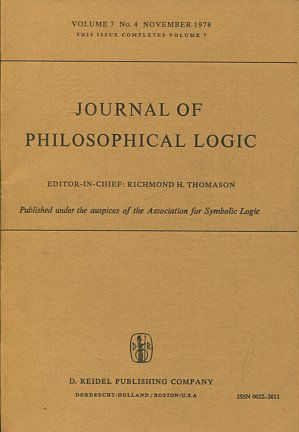 JOURNAL OF PHILOSOPHICAL LOGIC. VOLUME 7, No. 4, NOVEMBER 1978. THIS ISSUE COMPLETES VOLUME 7.