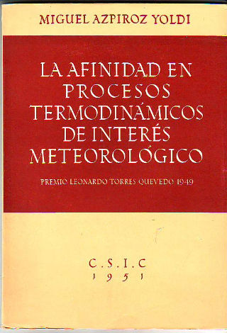 LA AFINIDAD EN LOS PROCESOS TERMODINÁMICOS DE INTERÉS METEOROLÓGICO.