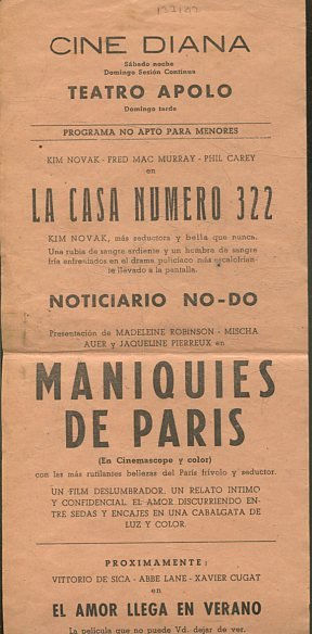 LA CASA NUMERO 322 / NO-DO / MANIQUIES DE PARIS.