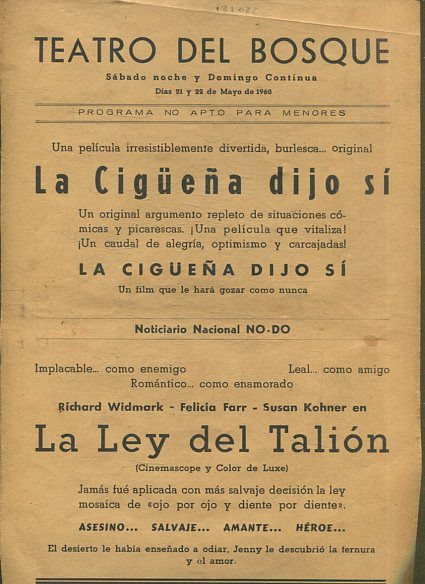 LA CIGÜEÑA DIJO SI/ NO-D-/ LA LEY DEL TALION.