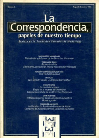 LA CORRESPONDENCIA, PAPELES DE NUESTRO TIEMPO. NUM. 2, SEGUNDO SEMESTRE, 1998.