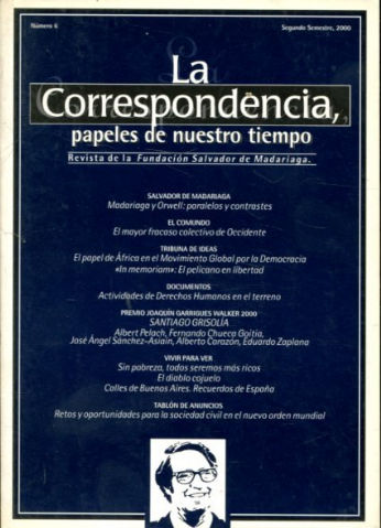 LA CORRESPONDENCIA, PAPELES DE NUESTRO TIEMPO. NUM. 6, SEGUNDO SEMESTRE, 2000.