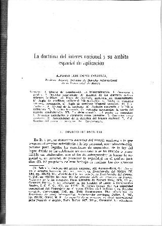 LA DOCTRINA DEL INTERES NACIONAL Y SU AMBITO ESPACIAL DE APLICACIÓN.