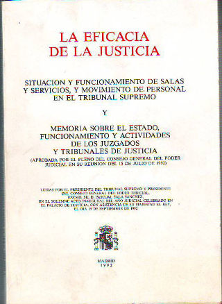 LA EFICACIA DE LA JUSTICIA.