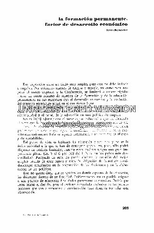 LA FORMACION PERMANENTE, FACTOR DE DESARROLLO ECONOMICO.