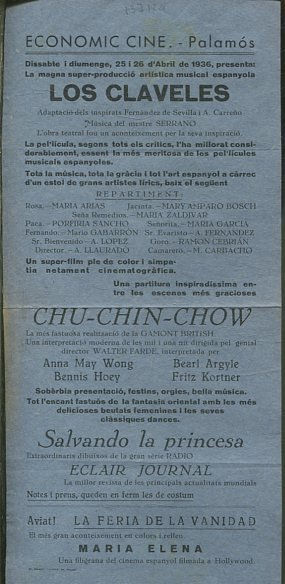 LA MAGNA SUPER-PRODUCCIO ARTISTICA MUSICAL ESPANYOLA: LOS CLAVELES/ CHU-CHINCHOW/ SALVANDO LA PRINCESA