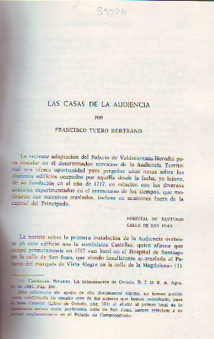 LAS CASAS DE LA AUDIENCIA.