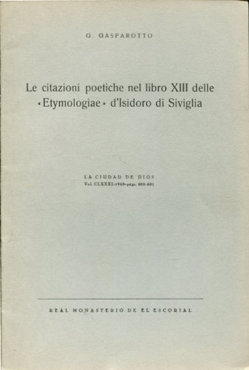 LE CITAZIONI POETICHE NEL LIBRO XIII DELLE  ETYMOLOGIAE  D'ISIDORO DI SIVIGLIA.