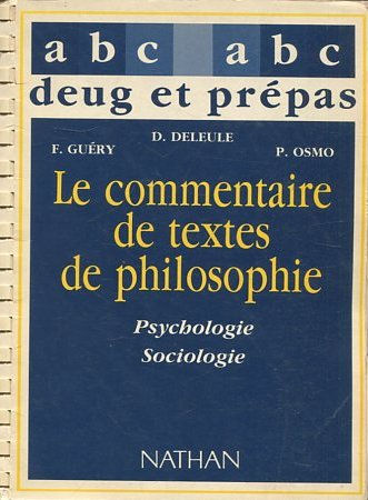 LE COMMENTAIRE DE TEXTES DE PHILOSOPHIE.