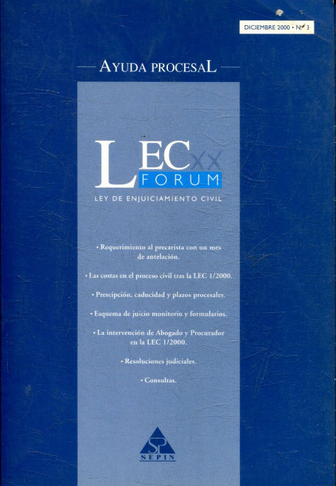 LEC FORUM. LEY DE ENJUICIAMIENTO CIVIL.