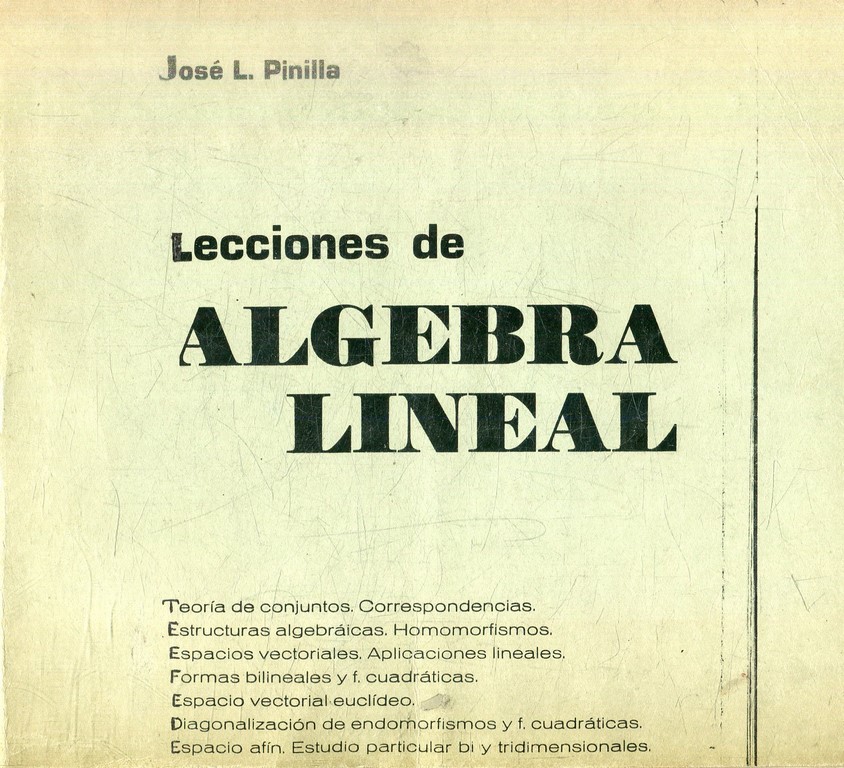 LECCIONES DE ALGEBRA LINEAL.