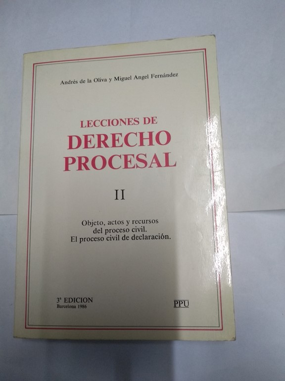 Lecciones de Derecho procesal, II