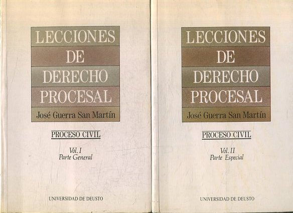 LECCIONES DE DERECHO PROCESAL . VOLUMEN i: PARTE GENERAL. VOLUMEN II: PARTE ESPECIAL (2 VOLUMENES).