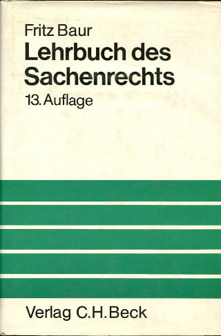 LEHRBUCH DES SACHENRECHTS.