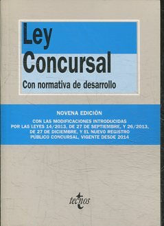 LEY CONCURSAL CON NORMATIVA DE DESARROLLO. NOVELA EDICION.