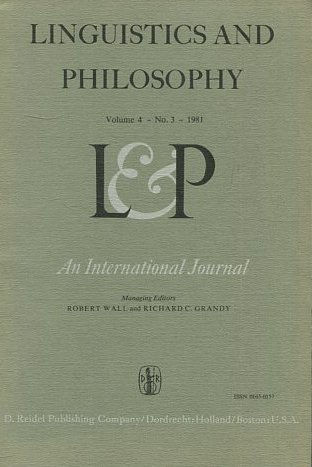 LINGUISTICS AND PHILOSOPHY. VOLUME 4- NO.3.1981.