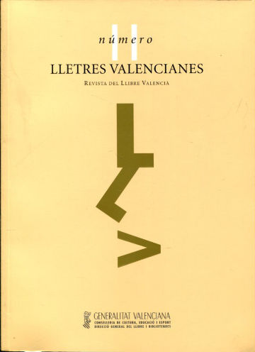 LLETRES VALENCIANES Nº 11. REVISTA DEL LLIBRE VALENCIA.