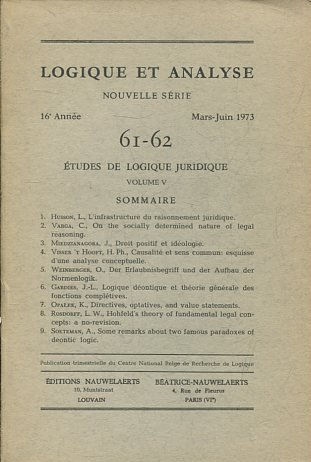 LOGIQUE ET ANALYSE. NOUVELLE SERIE. 16º ANNEE MARS-JUIN 1973 61-62.