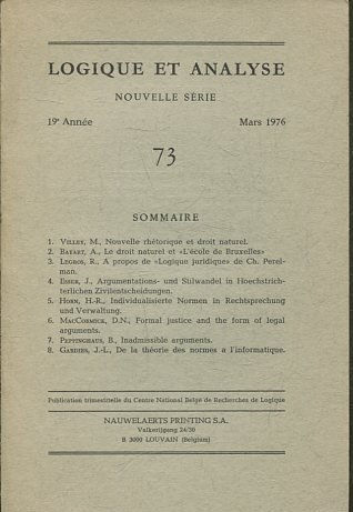 LOGIQUE ET ANALYSE. NOUVELLE SERIE. 19º ANNEE MARS 1976 73.