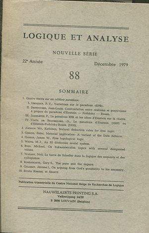 LOGIQUE ET ANALYSE. NOUVELLE SERIE. 22º ANNEE DECEMBRe 1979 88.