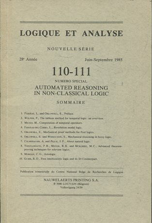 LOGIQUE ET ANALYSE. NOUVELLE SERIE. 28º ANNEE JUIN-SEPTEMBRE 1985 110-111.