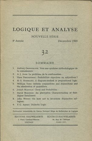 LOGIQUE ET ANALYSE. NOUVELLE SERIE. 8º ANNEE DECEMBRE 1965 32.