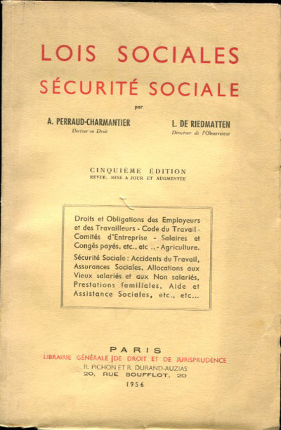 LOIS SOCIALES. SÉCURITÉ SOCIALE.