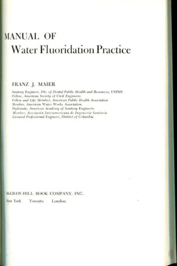 MANUAL OF WATER FLUORIDATION PRACTICE.