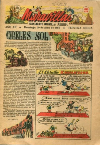 MARAVILLAS, SUPLEMENTO INFANTIL DE ARRIBA. NUM. 523. DOMINGO, 24 DE ABRIL DE 1951.