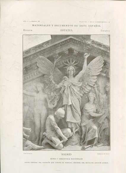 MATERIALES Y DOCUMENTOS DE ARTE ESPAÑOL. ESTATUA. AÑO V. LAMINA 18. SIGLO XIX. ARTE CONTEMPORANEO, 9. MADRID. MUSEO Y BIBLIOTECA NACIONALES.