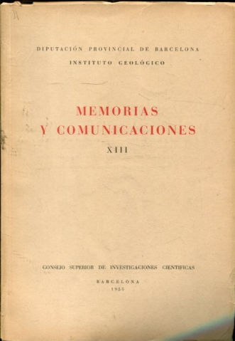 MEMORIAS Y COMUNICACIONES. TOMO XIII.