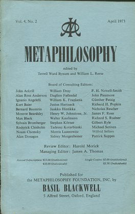 METAPHILOSOPHY VOL. 4, No. 2. APRIL 1973.