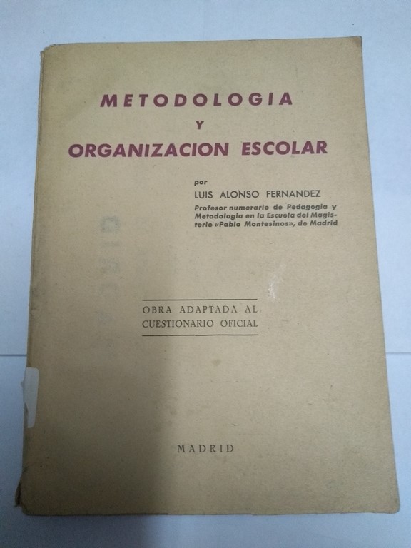 Metodología y organización escolar