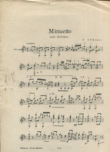 MINUETTO PARA GUITARRA Op. 11.
