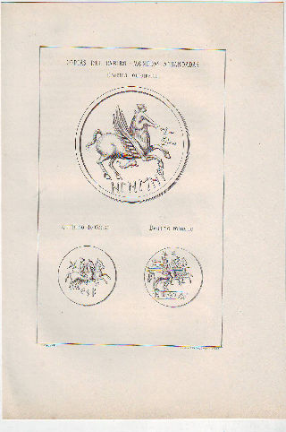 MONEDAS DE LA ESPAÑA ULTERIOR. COPIAS DEL CABIRO. MONEDAS AGRANDADAS. DRACMA OMONOICA. QUINARIO DE COSSE. DENARIO ROMANO.