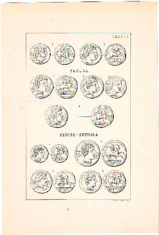 MONEDAS DE LA ESPAÑA ULTERIOR. LAMINA CLXVIII: SEGEDA. SEGISA-SETHISA.