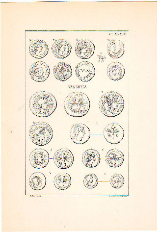 MONEDAS DE LA ESPAÑA ULTERIOR. LAMINA CLXXXIII: TURIASO. VALENTIA.