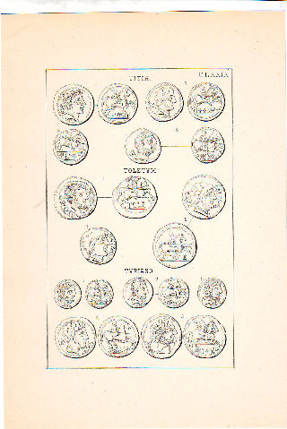 MONEDAS DE LA ESPAÑA ULTERIOR. LAMINA CLXXXIX: TITIA. TOLETUM. TURIASO.