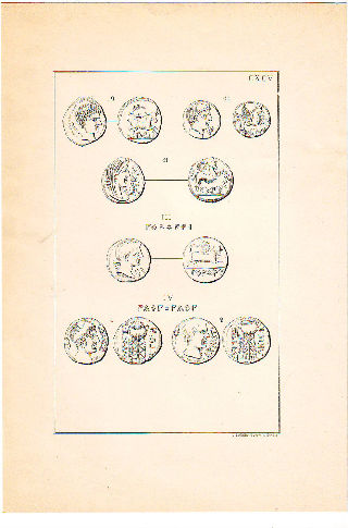 MONEDAS DE LA ESPAÑA ULTERIOR. LAMINA CXCV: APENDICE. MONEDAS DE LA GALIA NARBONENSE CON LEYENDAS CELTIBERICAS.