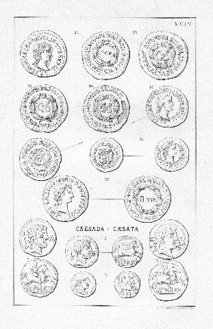 MONEDAS DE LA ESPAÑA ULTERIOR. LAMINA XCIV: BILBILIS (CALATAYUD). CAESADA=CAESATA (HITA, GUADALAJARA).