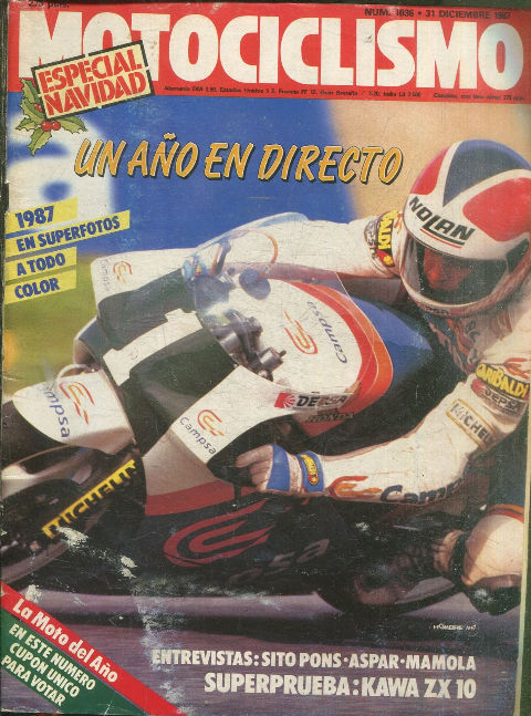 MOTOCICLISMO Nº 1036. 31 DICIEMBRE 1987. UN AÑO EN DIRECTO.