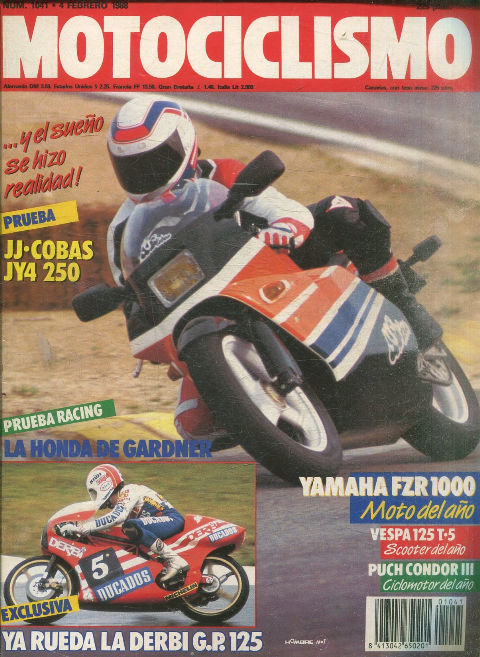 MOTOCICLISMO Nº 1041. 4 FEBRERO 1988. YAMAHA FZR 1000.