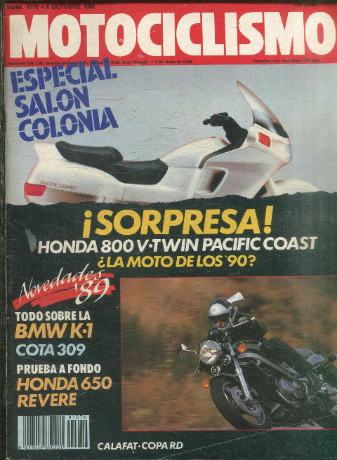 MOTOCICLISMO Nº 1076. 6 OCTUBRE 1988. ESPECIAL SALON COLONIA.