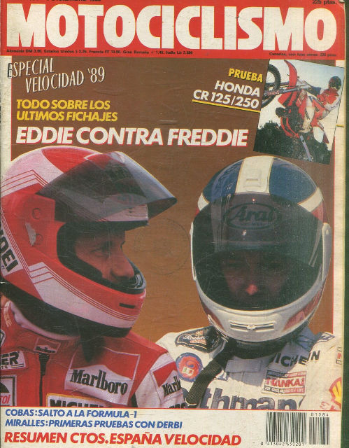 MOTOCICLISMO Nº 1084. 1 DICIEMBRE 1988. EDDI CONTRA FREDDIE.