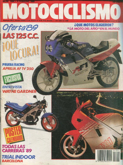 MOTOCICLISMO Nº 1094. 9 FEBRERO 1989. TODAS LAS CARRERAS ´89.