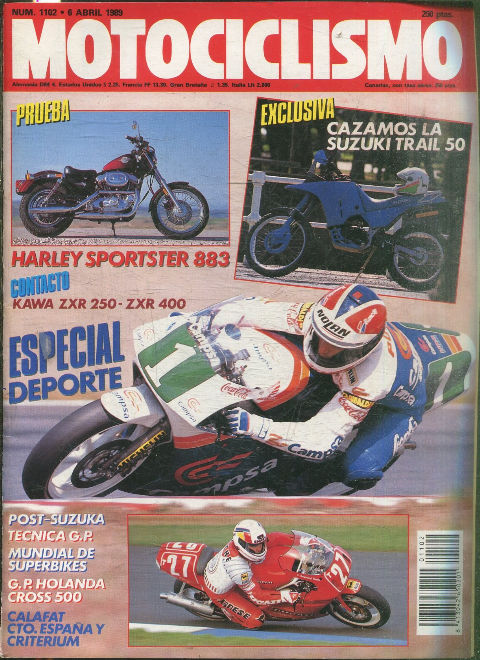 MOTOCICLISMO Nº 1102. 6 ABRIL 1989. HARLEY SPORTSER 883.